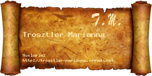Trosztler Marianna névjegykártya